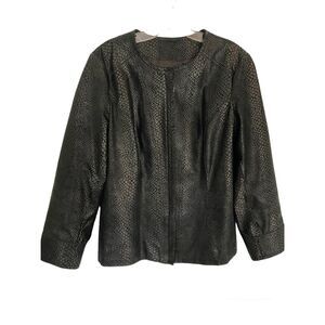 Alfani Genuine Leather Full Zip Jacket Sz M